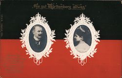 King & Queen of Wurtenberg Hie gut Wurttemberg allweg Royalty Postcard Postcard Postcard