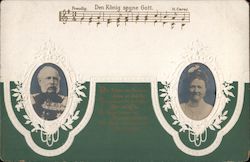 King Albert & Queen Carolan of Saxony Den Konig segne Gott. Royalty Postcard Postcard Postcard