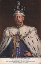 The King Emperor. George V in Coronation Robe and Crown. Royalty Postcard Postcard Postcard