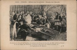 The Opening of Napoleon's Casket on St. Helena, by Nicholas-Eustache Maurin Postcard