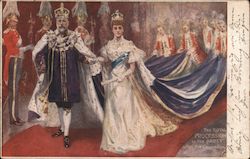 The Royal Procession in the Abbey - After the Coronation Royalty Postcard Postcard Postcard