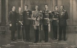 Kaiser Wilhelm II and His Six Sons-In-Law Royalty Postcard Postcard Postcard