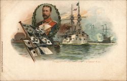 The Flagship "Germany" Leaves Kiel Royalty Postcard Postcard Postcard