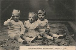 The Prince of the Asturias, the Infanta Beatriz and the Infante Jaime Royalty D. Jaime Postcard Postcard Postcard