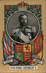 H.M. King George V .- Et Dieu, Mon Droit Royalty Postcard Postcard Postcard