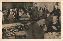 Military officers and women at the USO Club Postcard