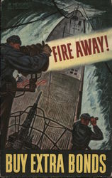 Fire Away! Buy Extra Bonds Military Postcard Postcard Postcard