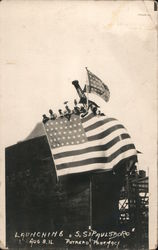 Launching S.S. Paulsboro Aug. 8. 16. Battleships Postcard Postcard Postcard