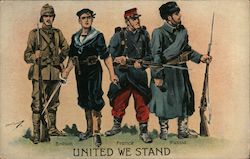 United We Stand Britain - France - Russia World War I Postcard Postcard Postcard