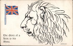 The Glory of a Lion is his Mane United Kingdom Patriotic Postcard Postcard Postcard