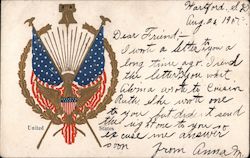 United States - An Eagle with Two Flags Postcard