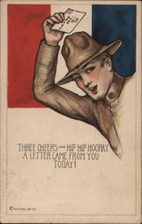 Three Cheers and Hip Hip Hooray A Letter Came From You Today! World War I Postcard Postcard Postcard