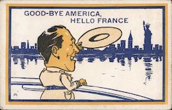 Good-Bye America Hello France - A Military Man Removing His Hat World War I Postcard Postcard Postcard