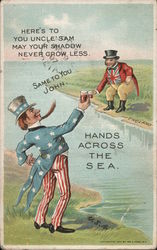 England and USA toast while drinking World War I Postcard Postcard Postcard