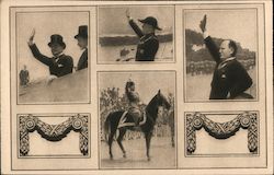 Mussolini, Men giving salute Postcard