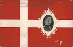 A Military Man on a Flag Postcard