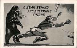 A Bear Behind and a Terrible Future Nazi Germany Postcard Postcard Postcard