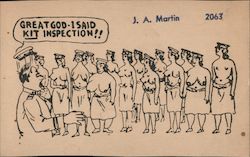 Great God I Said KIT Inspection!! Topless women Comic Postcard Postcard Postcard