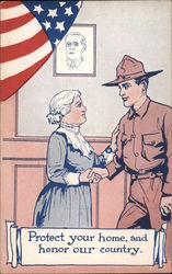 Protect Your Home, And Honor Our Country Patriotic Postcard Postcard Postcard