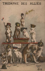 Triomphe Des Allies as Dogs Postcard