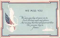 We Miss You World War I Postcard Postcard Postcard