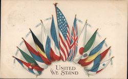 United We Stand - Allied Flags of WWI World War I Postcard Postcard Postcard