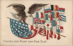 United for Right and Fair Play Propaganda Postcard Postcard Postcard