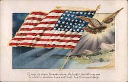 American Flag and Eagle Postcard