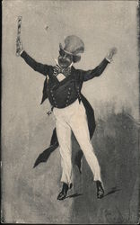 Uncle Sam Holding a Batton Postcard