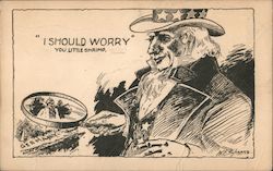 "I should worry" you little shrimp. World War I Postcard Postcard Postcard