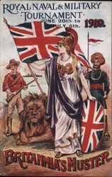 Royal Naval and Military Tournament June 20th to July 6th, 1910- Britannia's Muster Postcard