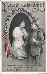 Feldpost - German Soldier Thinking About Wife World War I Postcard Postcard Postcard