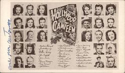 Hollywood Canteen Celebrities Postcard Postcard Postcard