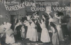 The Pillow Fight Scene from "Cupid at Vassar" Theatre Postcard Postcard Postcard