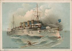 U.S. Cruiser Columbia Great White Fleet Trade Card Trade Card Trade Card