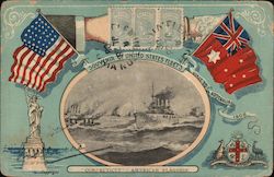 Souvenir of United States Fleets Visit ot Australia 1908 Great White Fleet Postcard Postcard Postcard