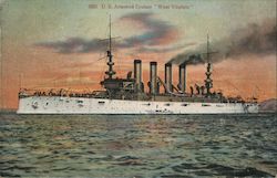 U.S. Armored Cruiser - "West Virginia" Postcard