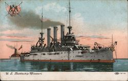 U.S. Battleship Missouri. Postcard