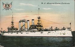 U. S. Armored Cruiser California Great White Fleet Postcard Postcard Postcard