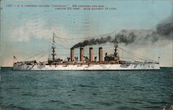 U.S. Armored Cruiser "Colorado." Great White Fleet Postcard Postcard Postcard