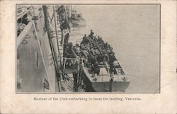 Marines of the Utah Embarking on Boats for Landing, Veracruz Great White Fleet Postcard Postcard Postcard