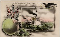 New Zealand Welcomes the American Fleet Great White Fleet Postcard Postcard Postcard