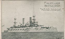 First Class Battleship "Kearsarge" Postcard