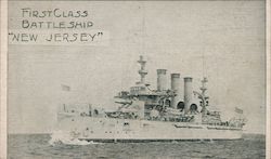 First Class Battleship "New Jersey" Postcard