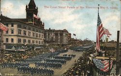 The Great Naval Parade at San Francisco May 8, 1908 Postcard