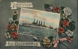 Greetings from California - U.S.S. New Jersey Postcard