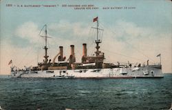 U.S. Battleship "Vermont" Great White Fleet Postcard Postcard Postcard