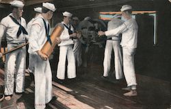 Gun Drills on Board United States Warship Great White Fleet Postcard Postcard Postcard