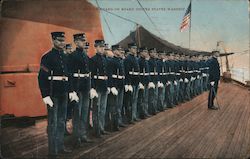 Marine Guard on Board United States Warship Postcard