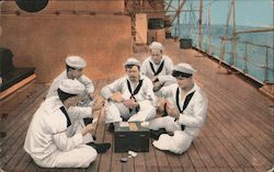 Playing Cards on the Deck of a United States Warship Great White Fleet Postcard Postcard Postcard